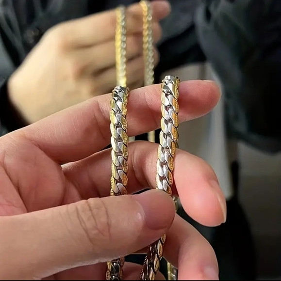 To My Man Punk Silver Gray Stainless Steel Cuban Chain Pendant Necklace. - Picture 3 of 4